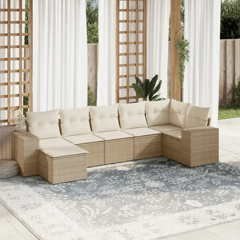 Lounge Tuinset van Gepoedercoat Staal in Beige voor Buitenplezier - Tuinsets