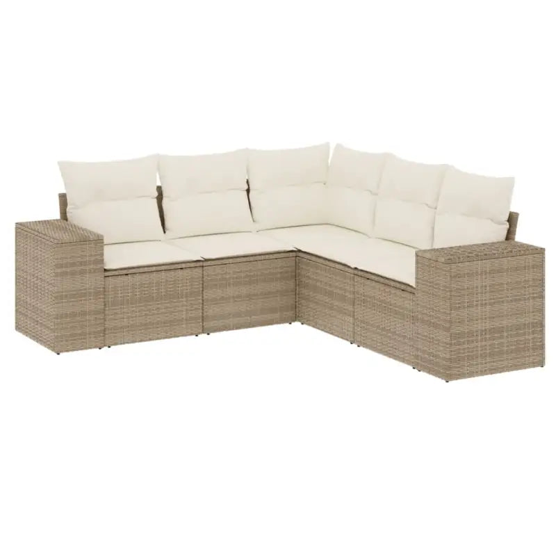 Lounge tuinset van gepoedercoat staal met beige materiaal en afmetingen - Tuinsets