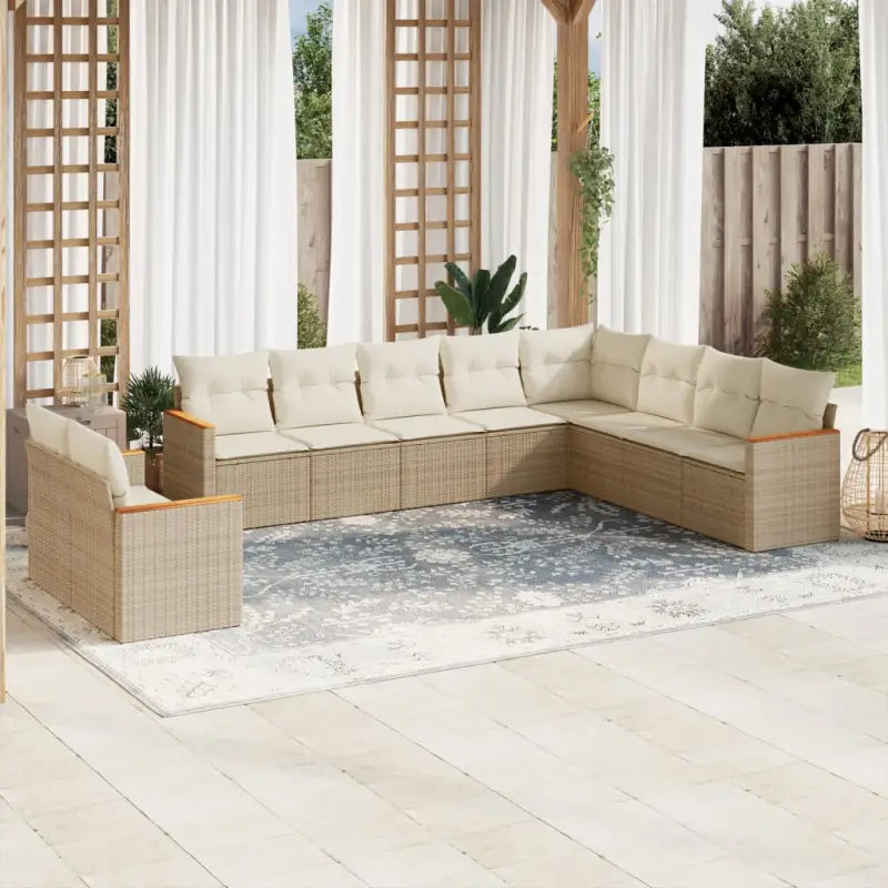 Lounge tuinset van gepoedercoat staal met beige materiaal en optimale afmetingen - Tuinsets