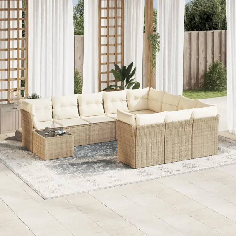 Lounge Tuinset van Gepoedercoat Staal met Beige Material en Waterdichte Tas - beige en crèmekleurig - Tuinsets