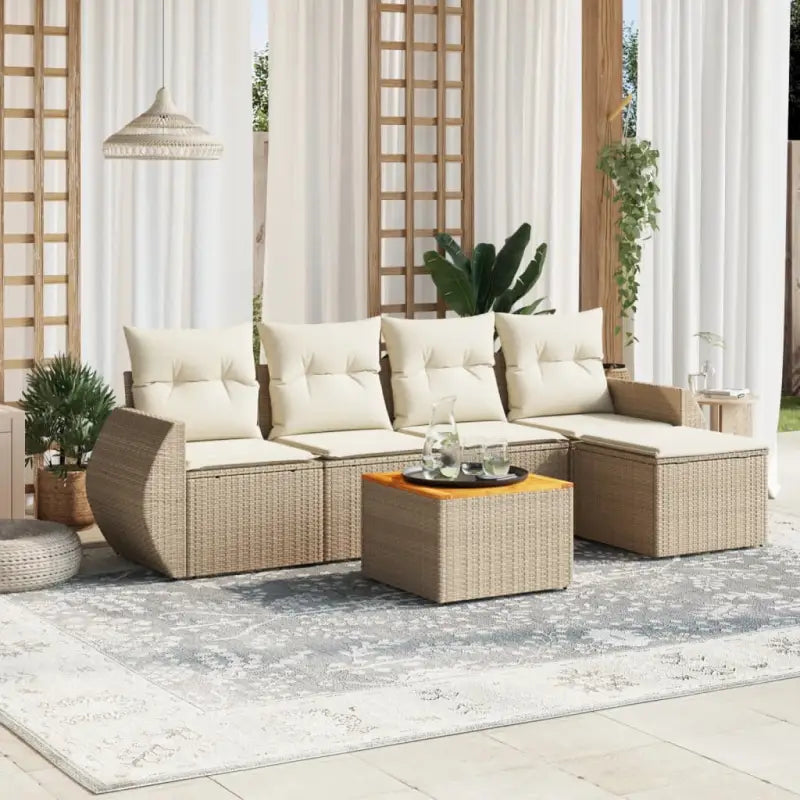 Lounge tuinset van grijs materiaal en gepoedercoat staal afmetingen - beige en crèmekleurig - Tuinsets