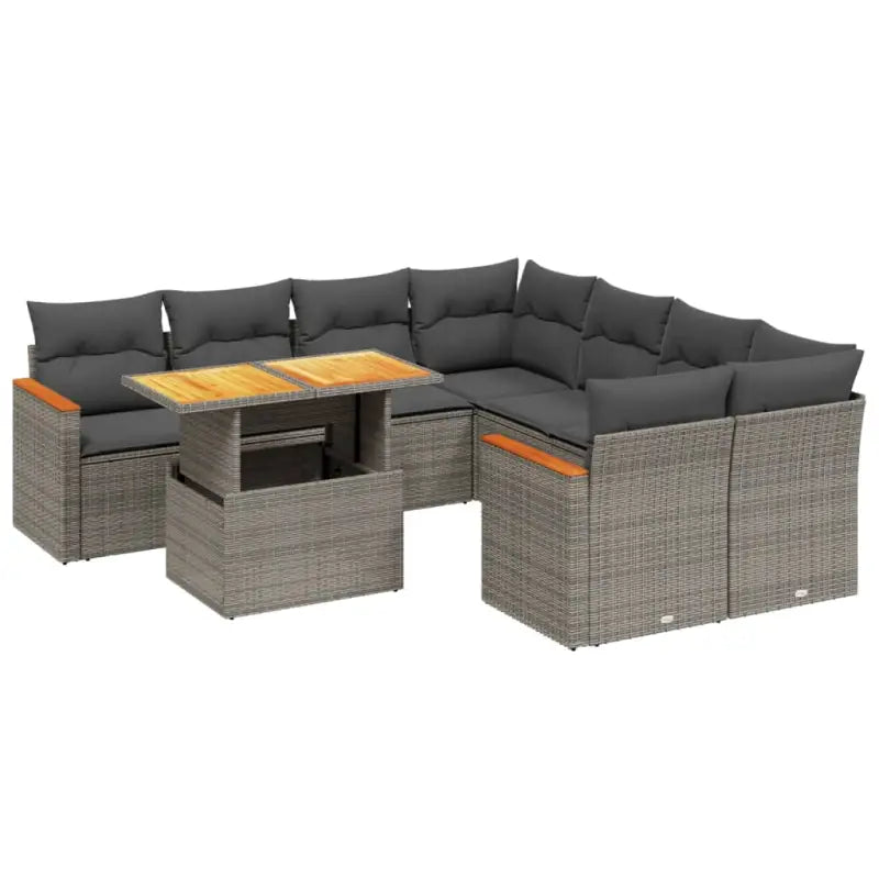 Lounge tuinset van grijs materiaal en gepoedercoat staal - Tuinsets