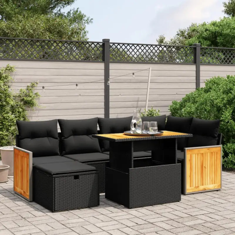 Lounge tuinset van grijs materiaal met gepoedercoat staal en afmetingen - Zwart / zonder opbergruimte - Tuinsets
