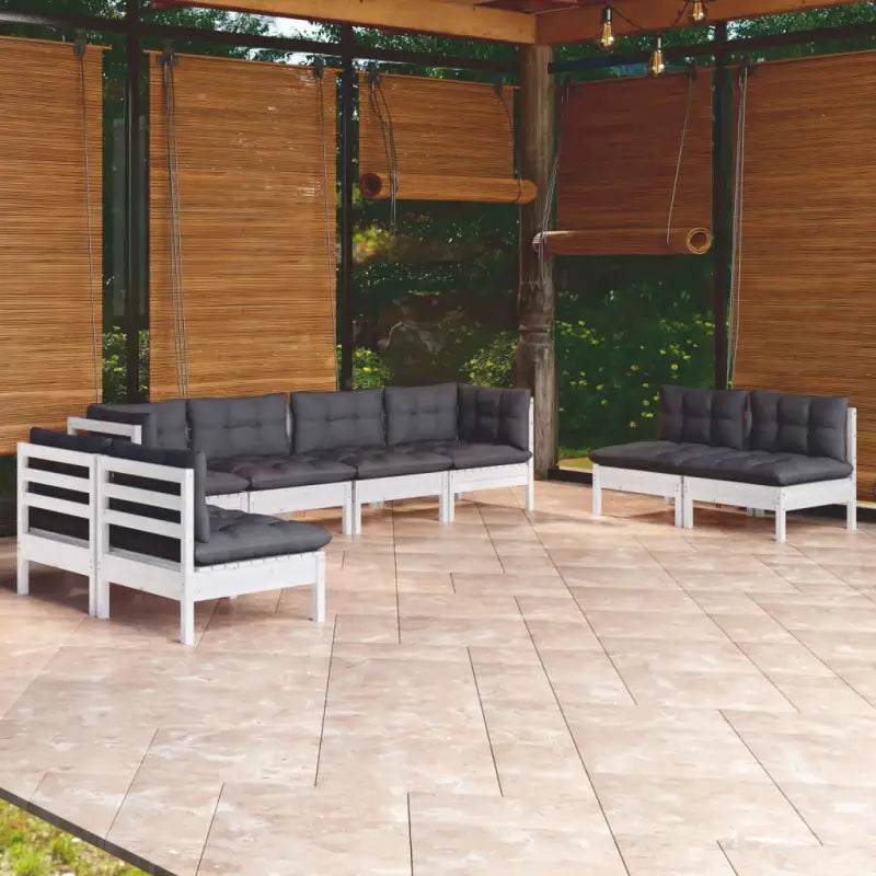 Lounge tuinset van massief grenenhout voor ontspanning en gezellige momenten - Wit - Tuinsets