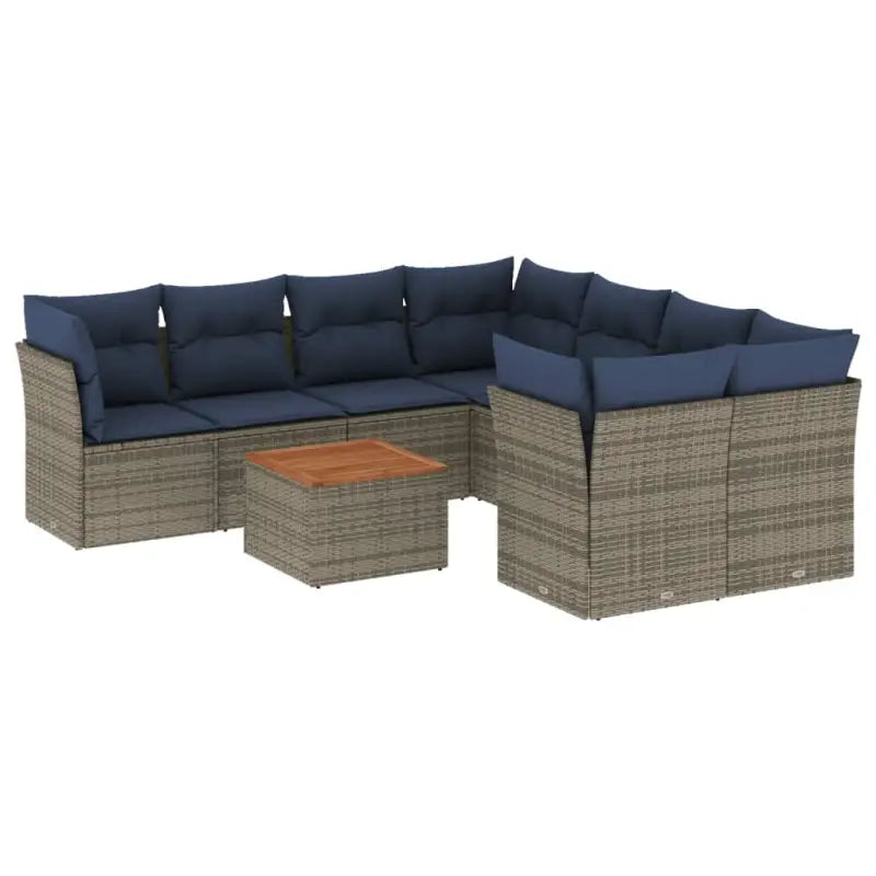 Lounge tuinset van poly rattan en gepoedercoat staal met afmetingen - Tuinsets