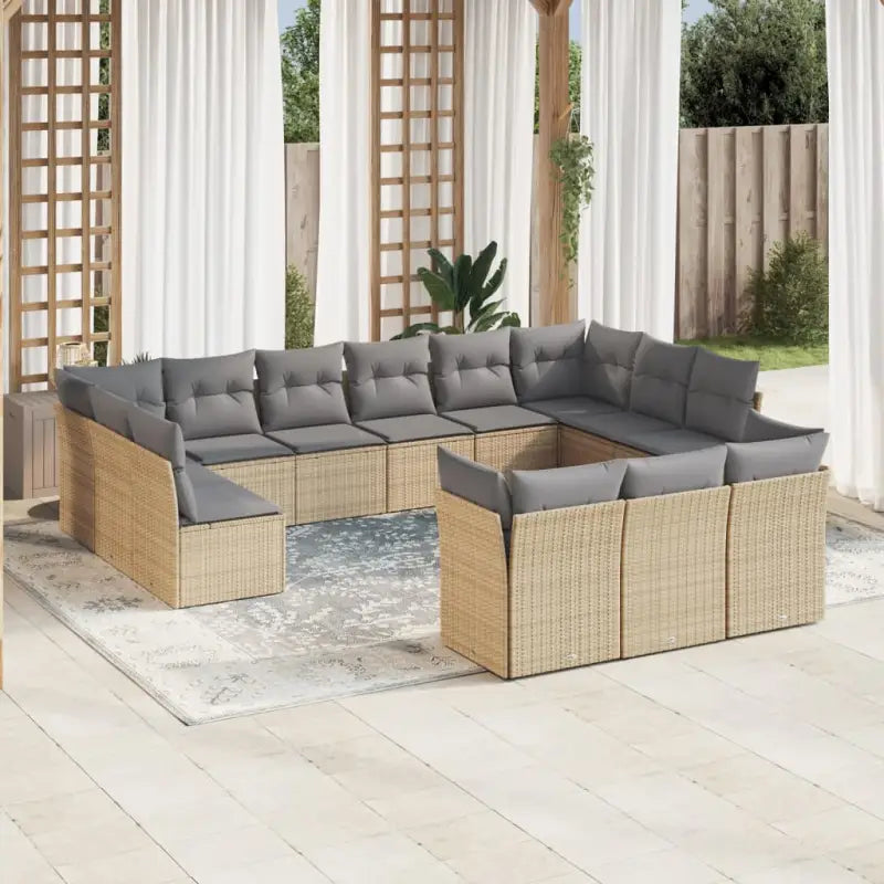 Lounge tuinset van Poly Rattan met comfortabele zitervaring en gepoedercoat staal - Tuinsets