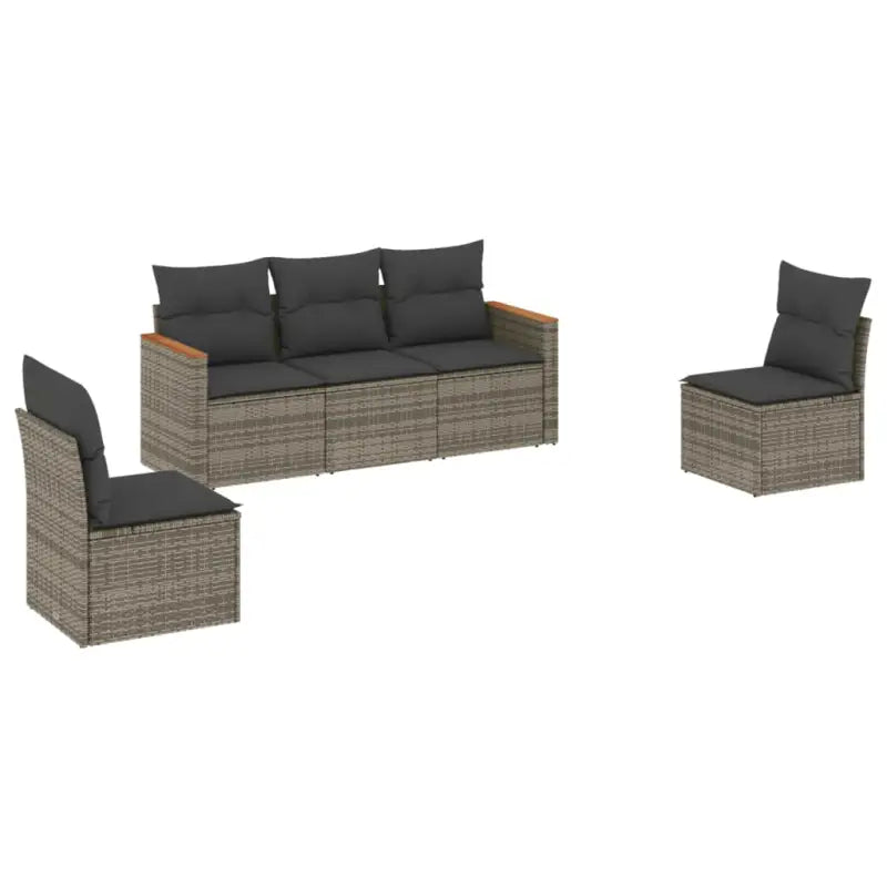 Lounge tuinset van poly rattan met wasbare hoes en gepoedercoat staal - Tuinsets
