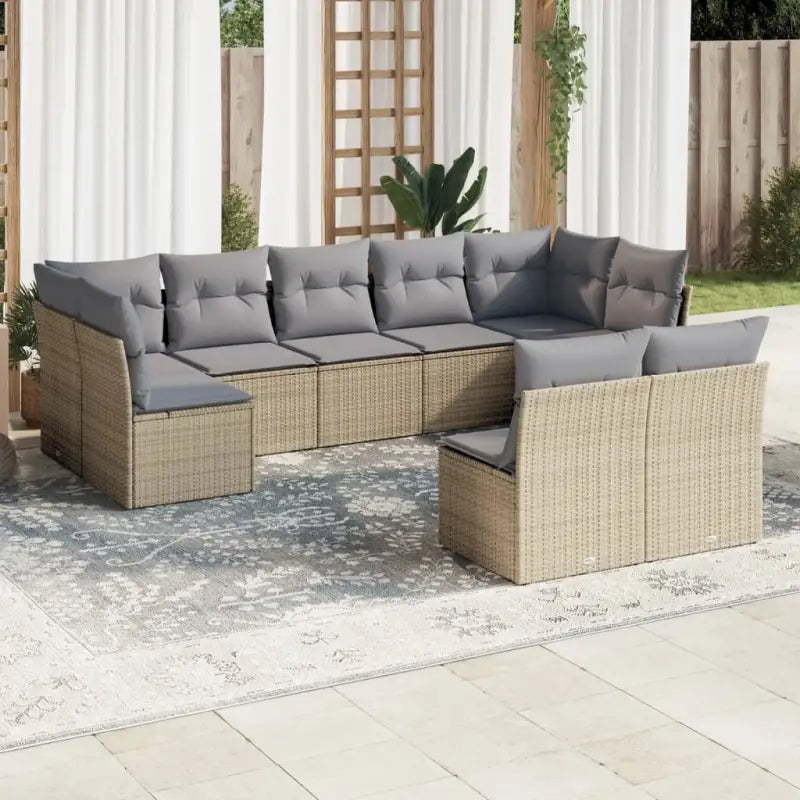Lounge Tuinset van Poly Rattan Met Waterdichte Tas en Gepoedercoat Staal - Tuinsets