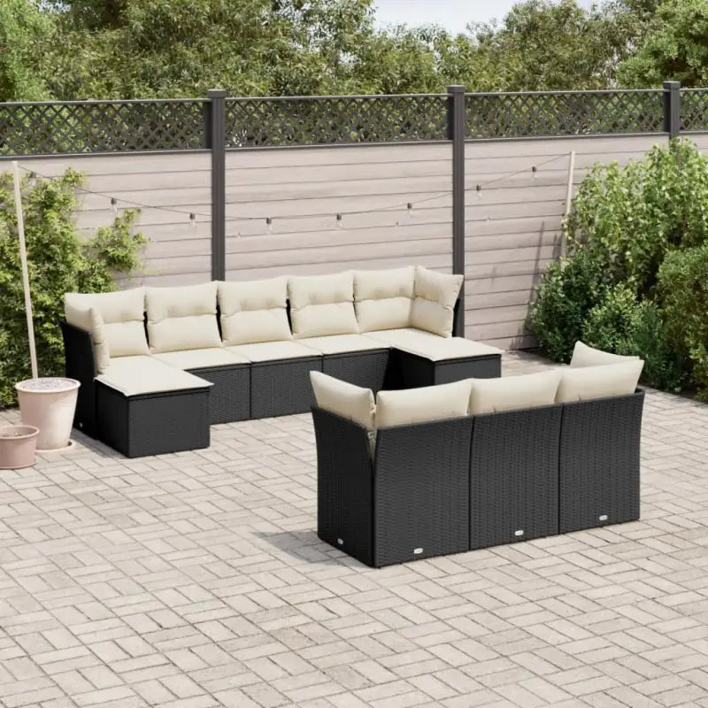 Lounge tuinset van waterdichte tas en beige materiaal van gepoedercoat staal - Zwart en crème / Zonder tafel - Tuinsets