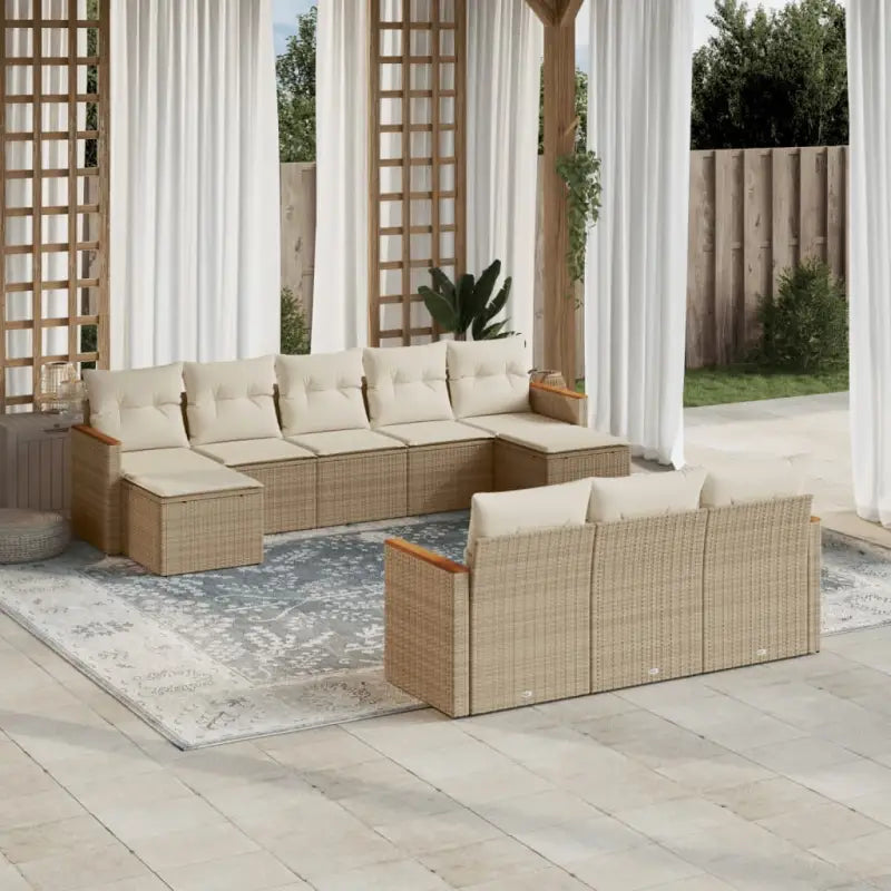 Lounge Tuinset van Zwart Gepoedercoat Staal met Comfortabele Afmetingen - Beige / Zonder tafel - Tuinsets