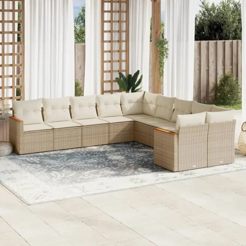 Lounge Tuinset van Zwart Gepoedercoat Staal met Waterdichte Tas - beige en crèmekleurig / Zonder tafel - Tuinsets