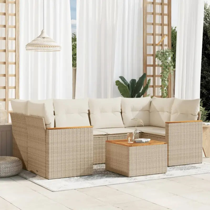 Lounge tuinset van zwart materiaal met gepoedercoat staal en waterdichte tas - beige en crèmekleurig - Tuinsets