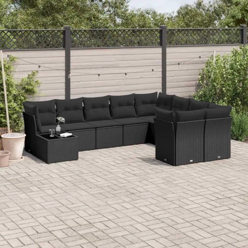 Lounge Tuinset van Zwart Materiaal met Waterdichte Tas en Gepoedercoat Staal - Tuinsets
