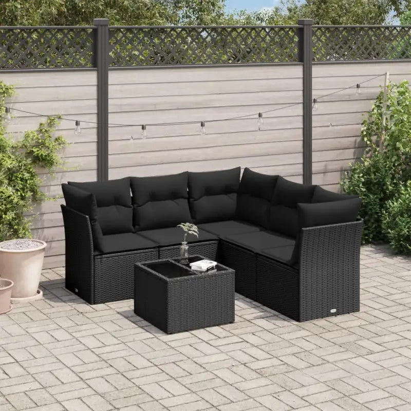 Lounge tuinsets met beige materiaal en gepoedercoat staal afmetingen - Zwart / Met tafel - Tuinsets