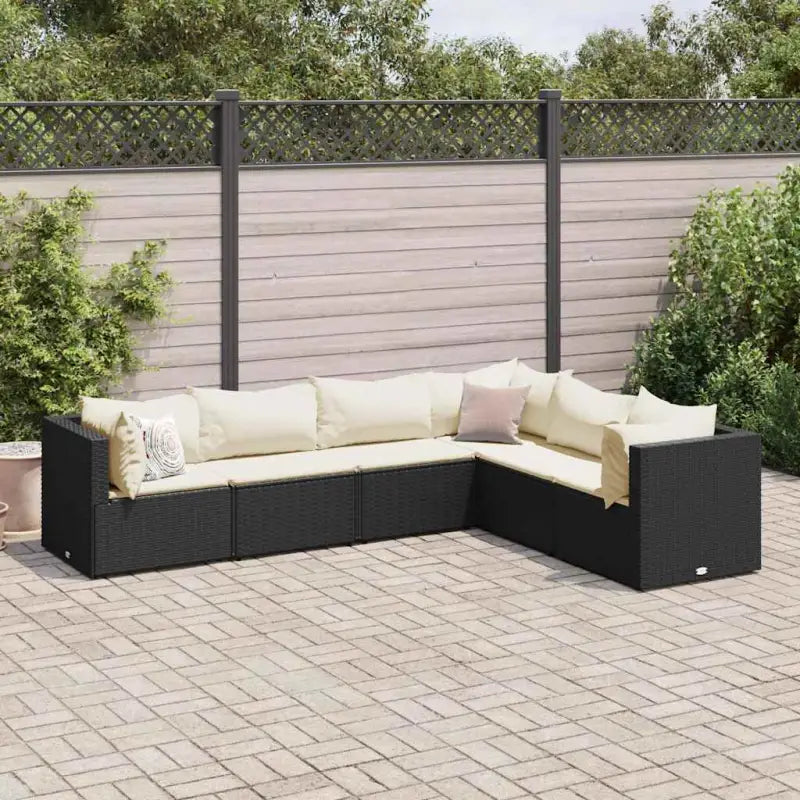 Lounge tuinsets met poly rattan en gepoedercoat staal hemelterwijl de afmetingen rugkussen comfortabel maken - Zwart