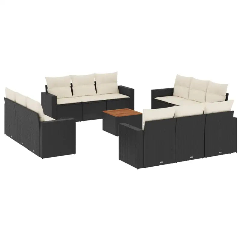 Lounge tuinsets van poly rattan met gepoedercoat staal en afmetingen - Tuinsets