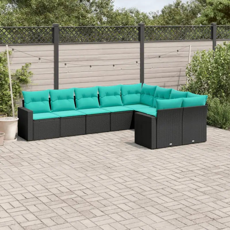 Lounge tuinsets van zwart materiaal en gepoedercoat staal afmetingen - Zwart en blauw / Zonder tafel - Tuinsets
