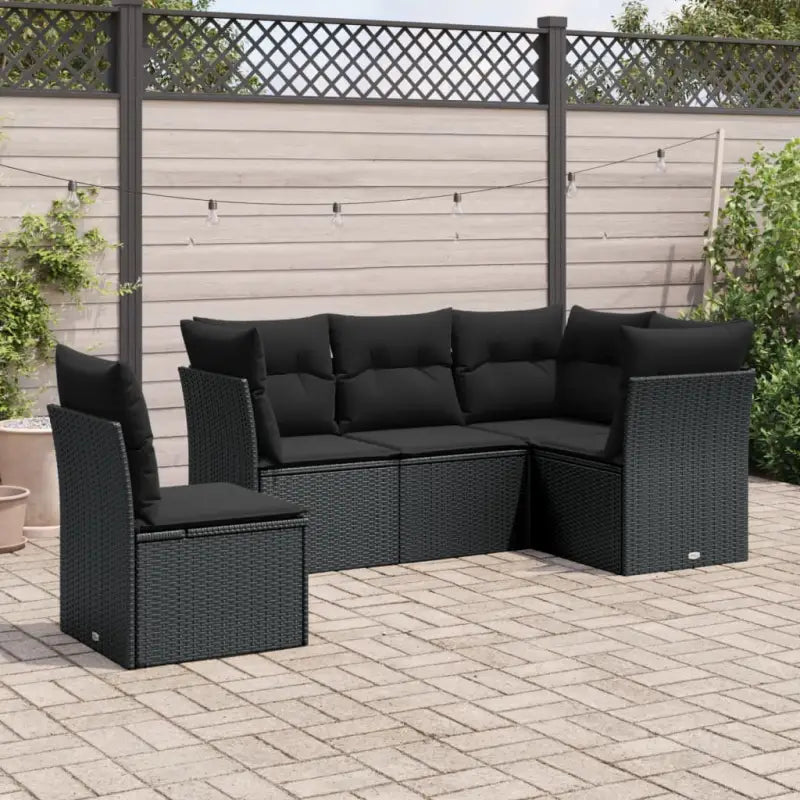Lounge tuinstoel in beige materiaal met gepoedercoat staal afmetingen - Zwart / Zonder tafel - Tuinsets