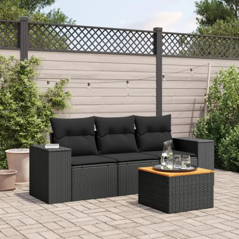 Lounge tuinstoel set met waterdichte tas en grijs gepoedercoat staal - Zwart - Tuinsets