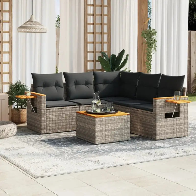 Lounge tuinstoel set met zwart materiaal en waterdichte tas - Grijs / Met tafel - Tuinsets