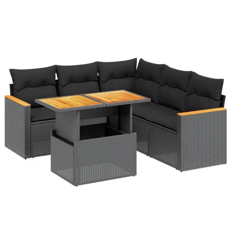 Lounge tuinstoel set van zwart materiaal en gepoedercoat staal - Tuinsets