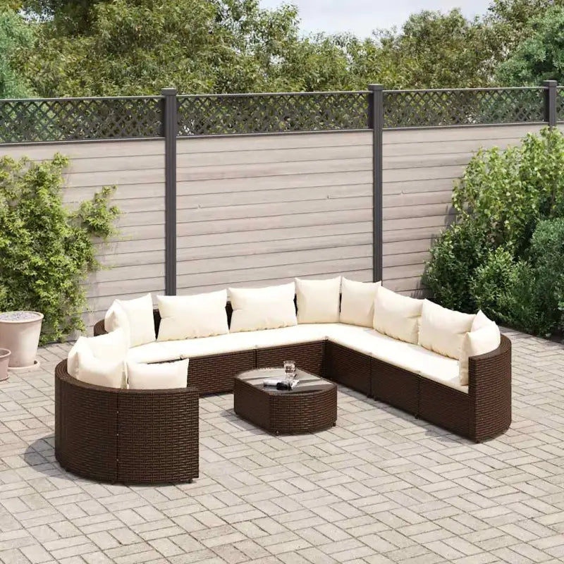 Lounge tuinstoelen set met grijs materiaal en gepoedercoat staal - Bruin en crème - Tuinsets