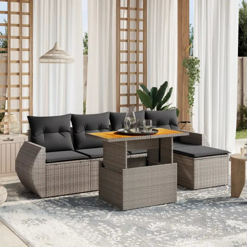 Lounge tuinstoelset in beige materiaal met gepoedercoat staal afmetingen - Grijs / zonder opbergruimte - Tuinsets