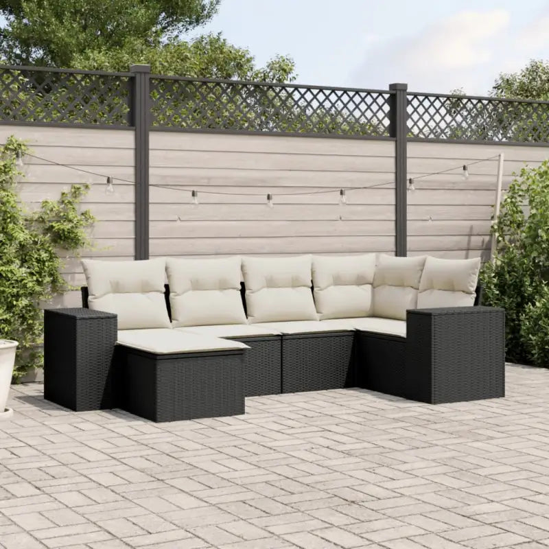 Lounge tuinstoelset in beige materiaal met gepoedercoat staal afmetingen - Zwart en crème / Zonder tafel - Tuinsets