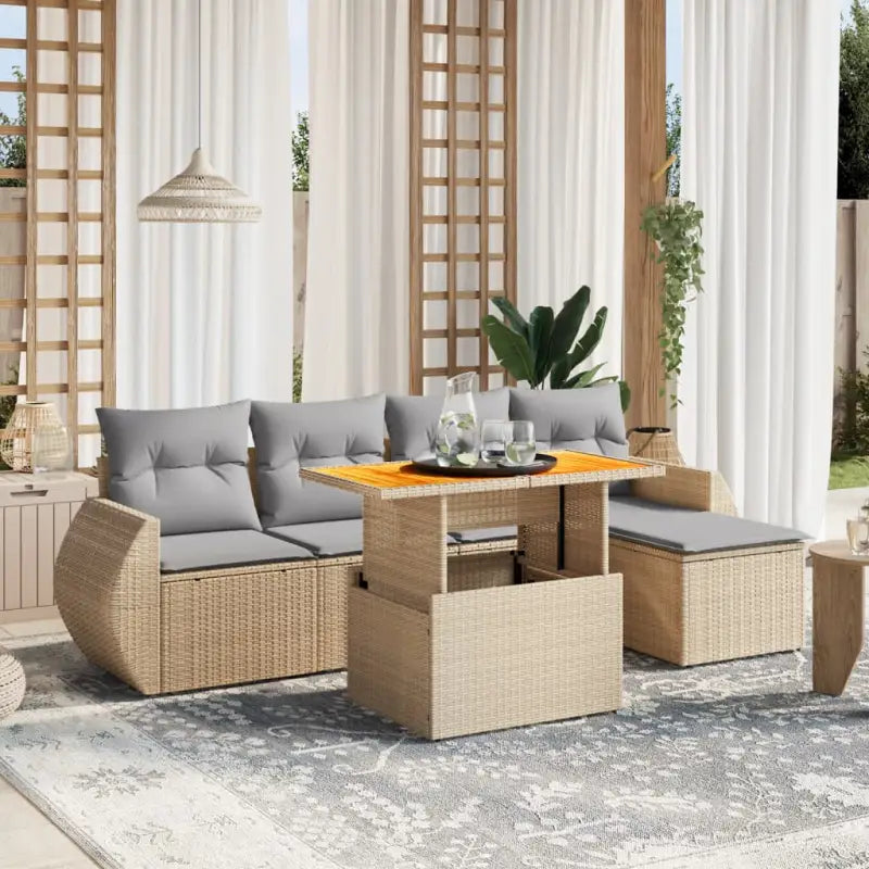 Lounge tuinstoelset in beige materiaal met gepoedercoat staal afmetingen - Tuinsets