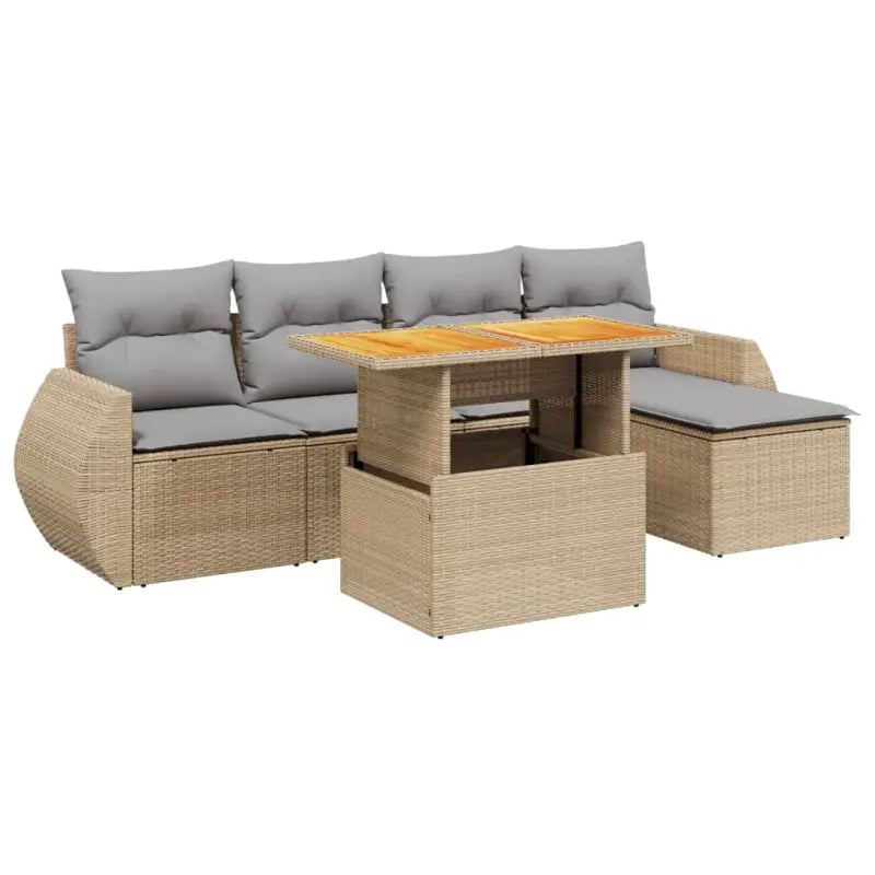 Lounge tuinstoelset in beige materiaal met gepoedercoat staal afmetingen - Tuinsets
