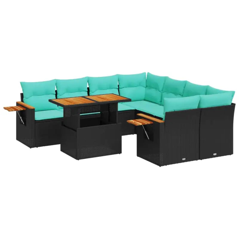 Lounge tuinstoelset van zwart materiaal en gepoedercoat staal - Tuinsets