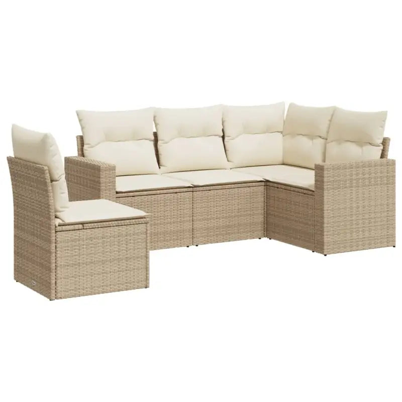 Lounge tuintafel set van gepoedercoat staal met beige materiaal - Tuinsets