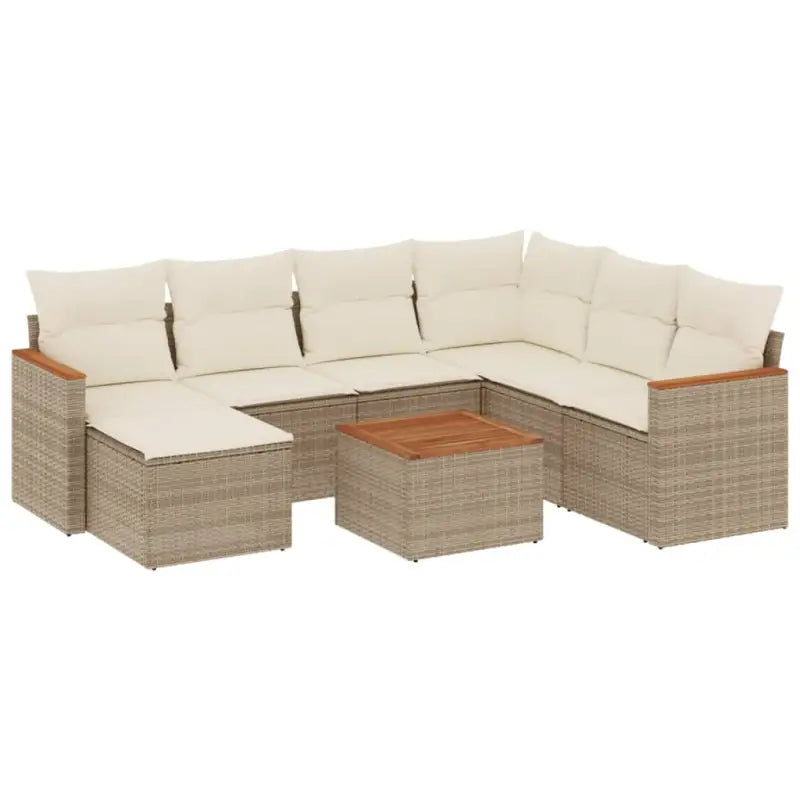 Lounge tuintafelset met beige materiaal en gepoedercoat staal afmetingen - Tuinsets
