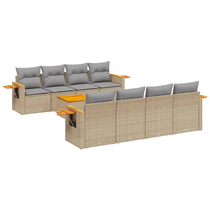 Lounge tuintafelset met poly rattan en gepoedercoat staal - Tuinsets