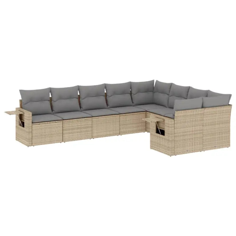 Lounge tuintafelset van gepoedercoat staal met beige materiaal - Tuinsets