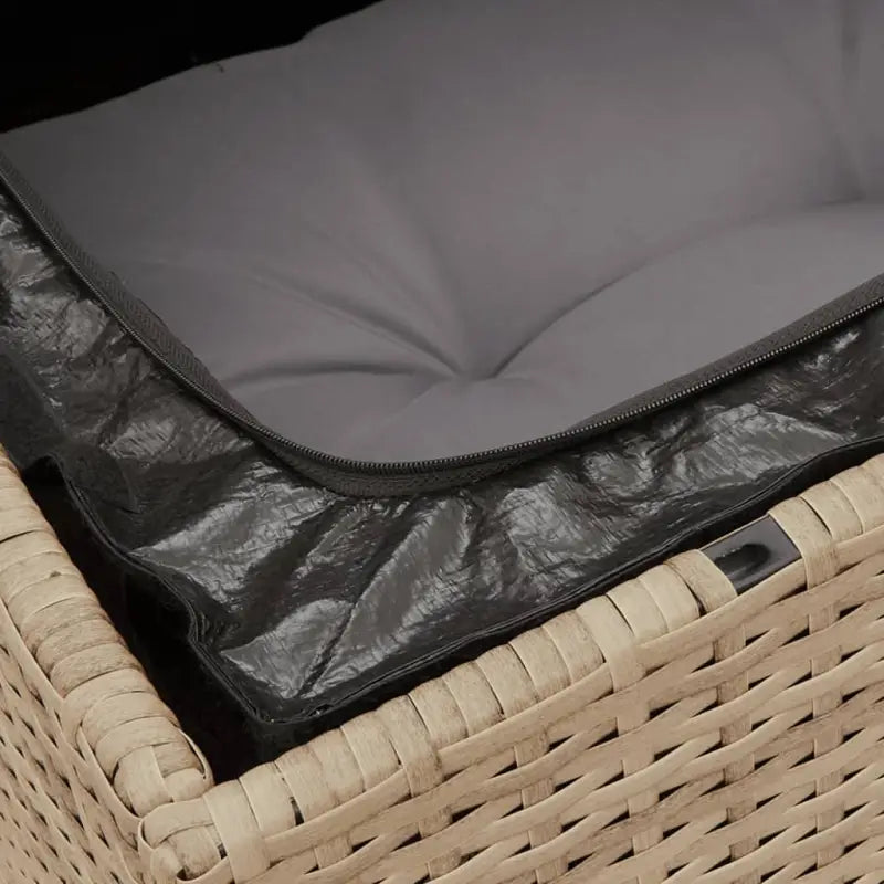 Loungebank in gemengd beige materiaal met waterdichte tas voor buiten - Tuinsets
