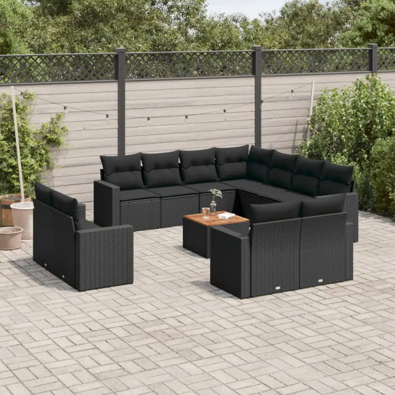 Loungebank in gemengd beige met waterdichte tas voor tuin of terras - Zwart - Tuinsets