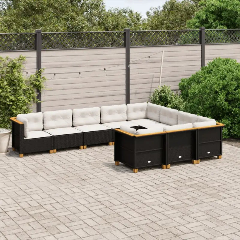 Loungebank in zwart materiaal met natuurlijke olieafwerking en ideale afmetingen - Zwart / Zonder tafel / Dichtgeweven