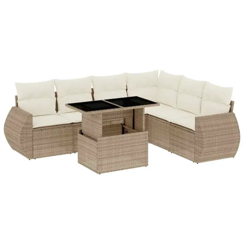 Loungebank met beige materiaal en gepoedercoat staal voor tuin en terras - Tuinsets