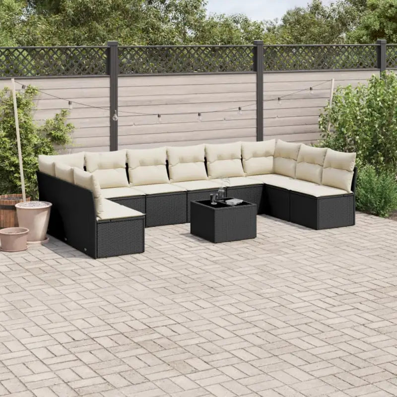 Loungebank met poly rattan en gepoedercoat staal voor de tuin - Tuinsets