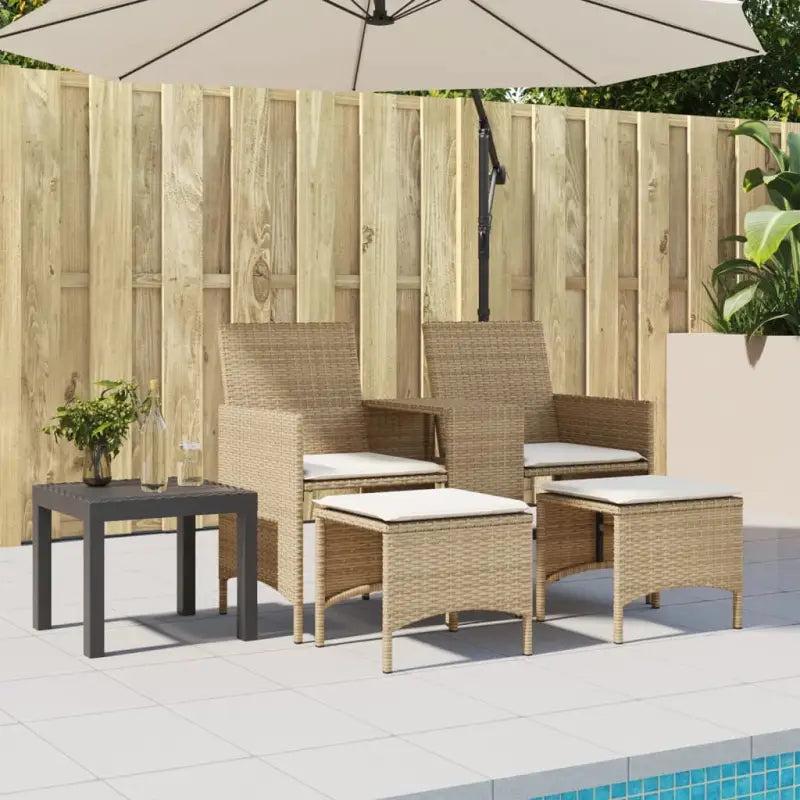 Loungebank met poly rattan en wasbare hoes voor buitenruimte - Loungebanken