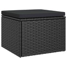 Loungebank met voetenbank van poly rattan en gepoedercoat staal zwart materiaal - Loungebanken