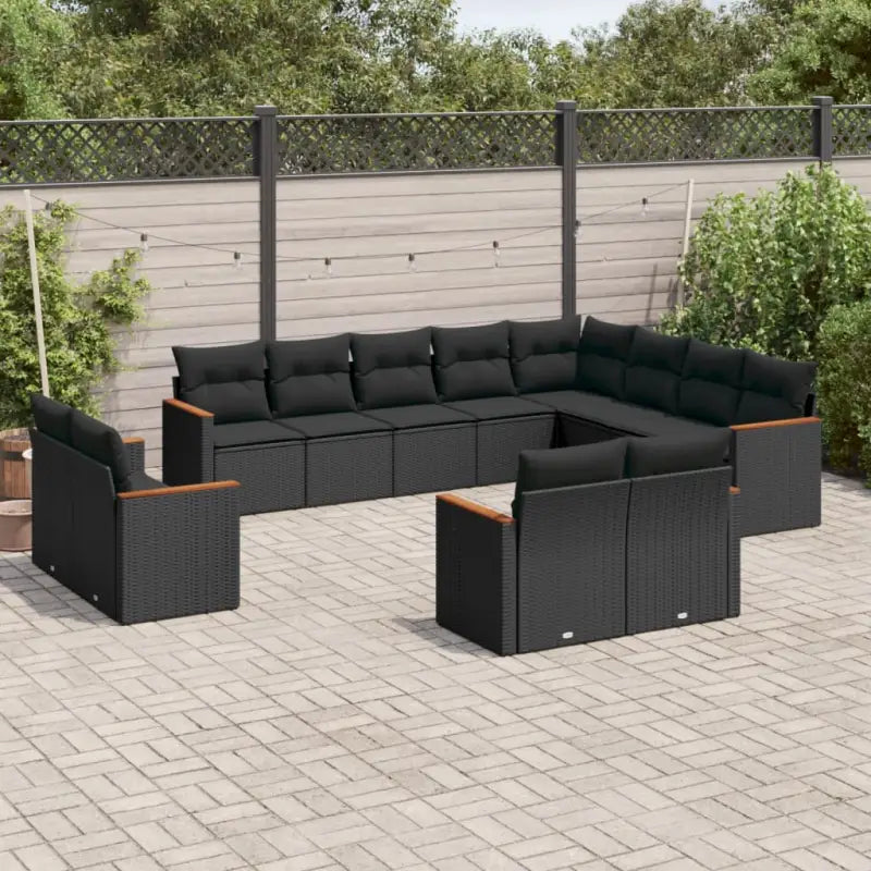 Loungebank set in gemengd beige met gepoedercoat staal en afmetingen - Zwart / Zonder tafel - Tuinsets