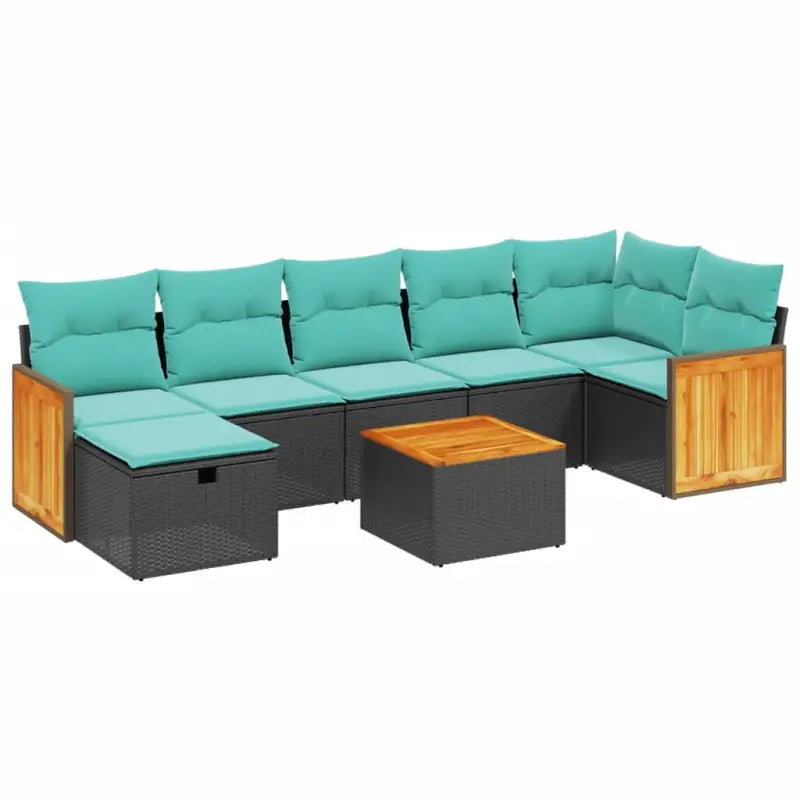 Loungebank set in zwart materiaal van gepoedercoat staal voor tuin of terras - Tuinsets