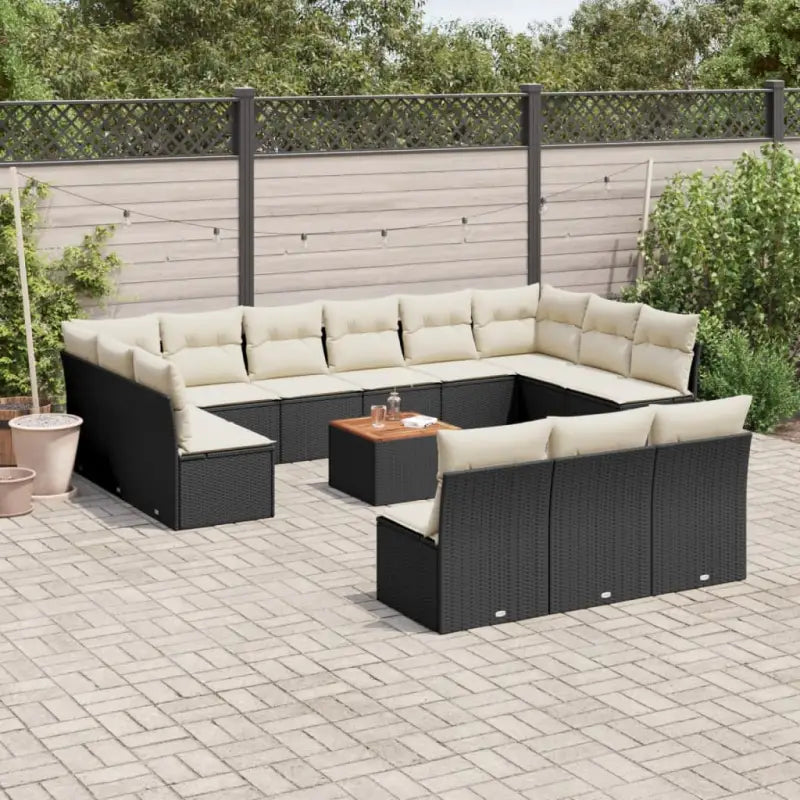 Loungebank set met waterdichte tas en beige materiaal van gepoedercoat staal - Zwart en crème - Tuinsets