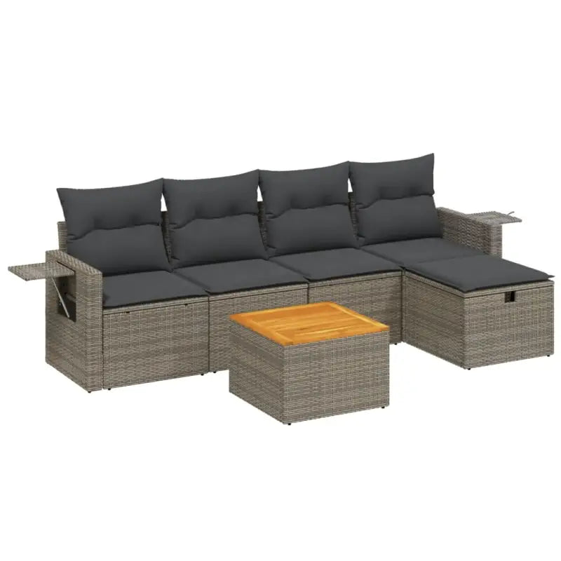 Loungebank set voor tuin met grijs materiaal en gepoedercoat staal - Tuinsets