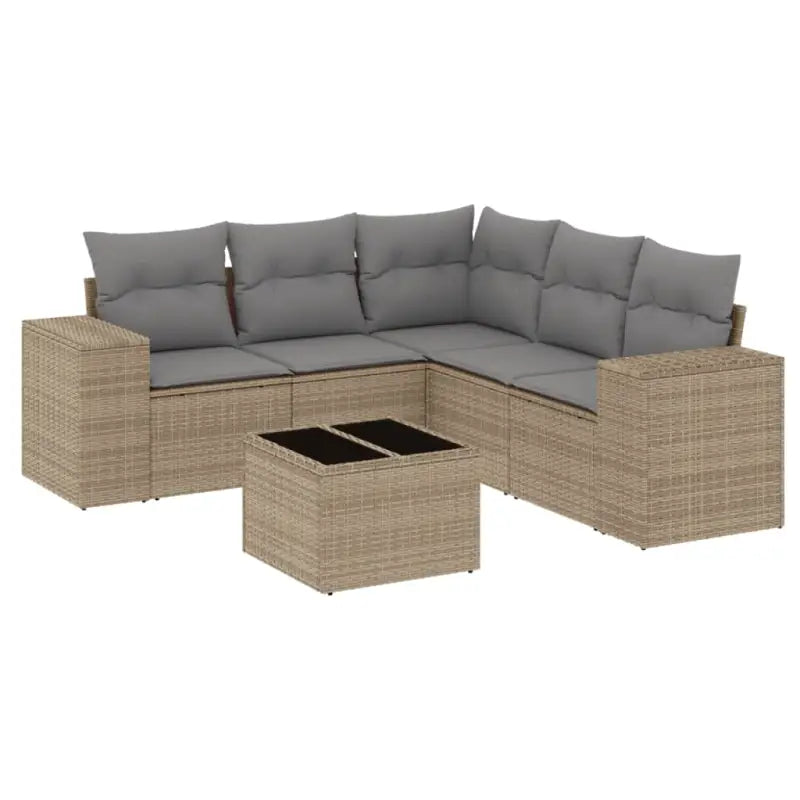 Loungebank tuinset met beige materiaal en gepoedercoat staal afmetingen - Tuinsets