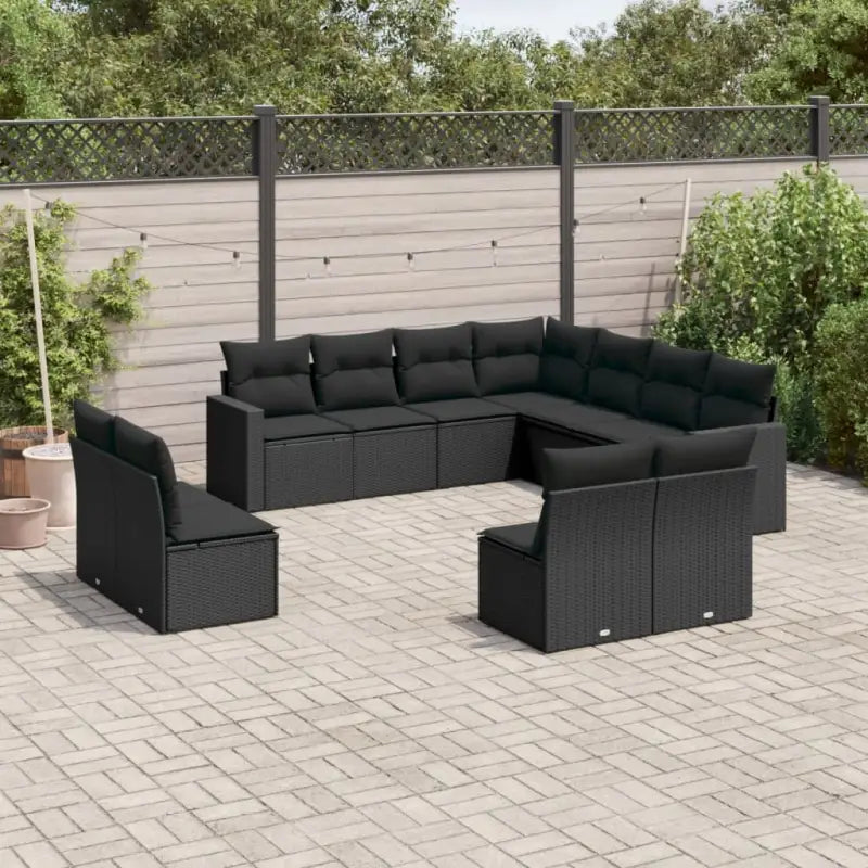 Loungebank van beige materiaal en gepoedercoat staal voor tuinmetragings - Zwart / Zonder tafel - Tuinsets
