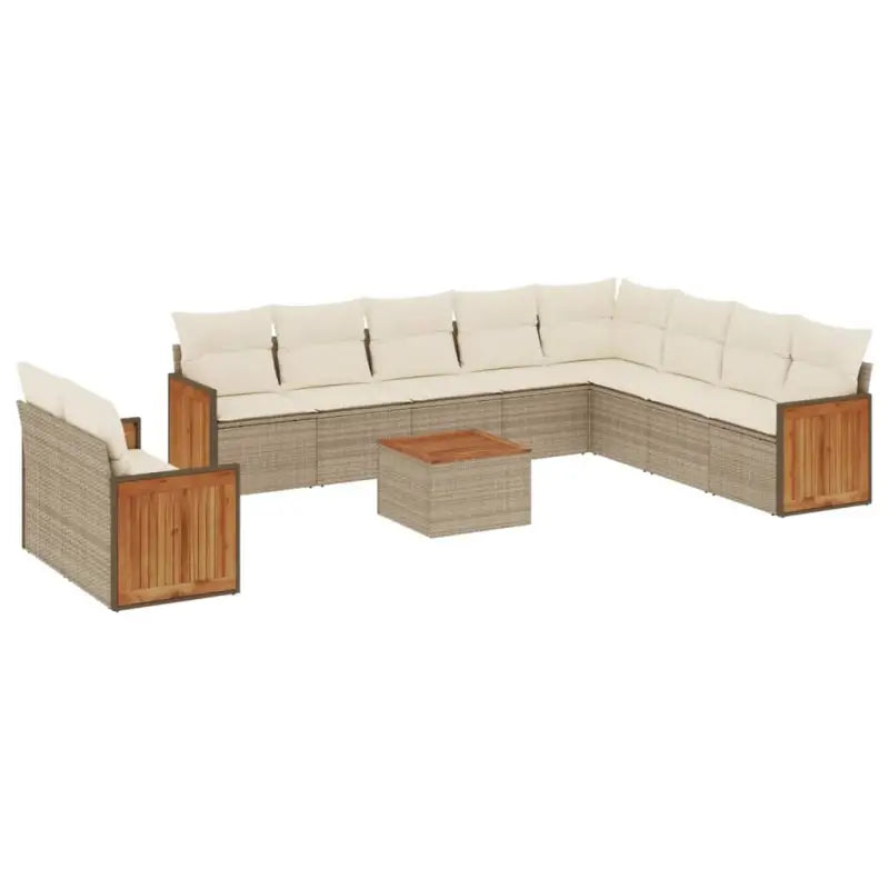 Loungebank van beige materiaal en gepoedercoat staal voor buiten - Tuinsets