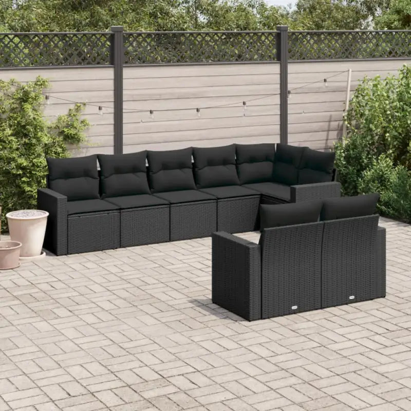 Loungebank van beige materiaal en gepoedercoat staal voor tuin of terras - Zwart / Zonder tafel - Tuinsets